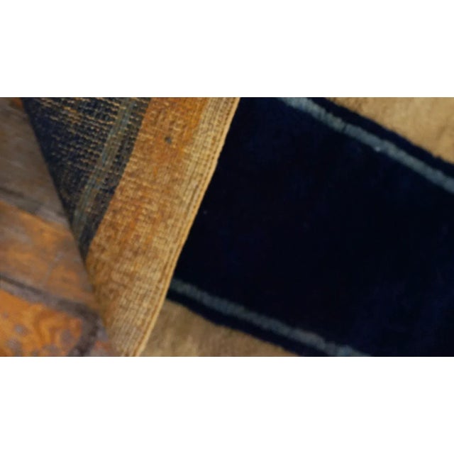 1920s Beige Foliate Medallion Antique Chinese Peking Carpet 4' X 5'9" Knotted Wool Rug For Sale - Image 10 of 10