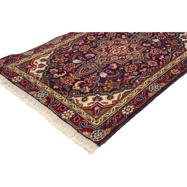 76218 Vintage Persian Hamadan Accent Rug, Small Persian Rug 01'11 X 02'10 From Esmaili Rugs Collection. This vibrant...