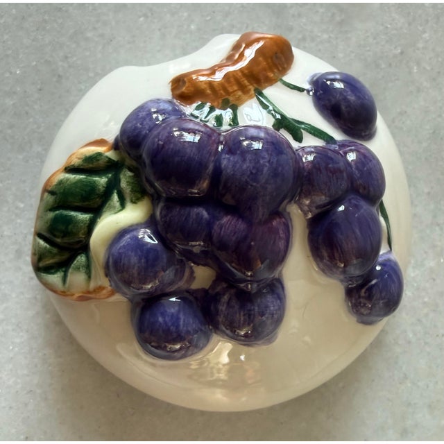 Purple Pair of Vintage Ceramic Jam Serving Jars For Sale - Image 8 of 10