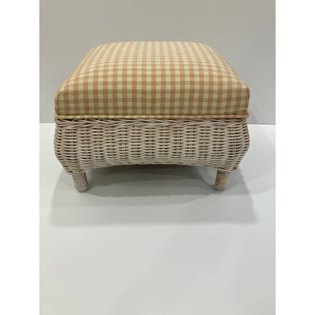 Vintage Pair of Petite Wicker Ottomans For Sale - Image 9 of 9