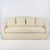 A beautifully tailored custom sofa created by M.J. Design Consultants in 2021. Neutral linen-toned upholstery, gently...