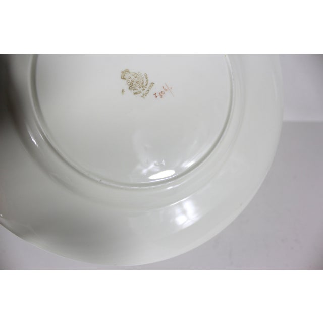 Ceramic Antique Royal Worcester Z506 Dinner Plate With Green Edge 10.5” Plate England For Sale - Image 7 of 9