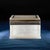 An elegant box made of white onyx with an inlay of lapis trimmed with a sterling silver hinged closure. Made by George...