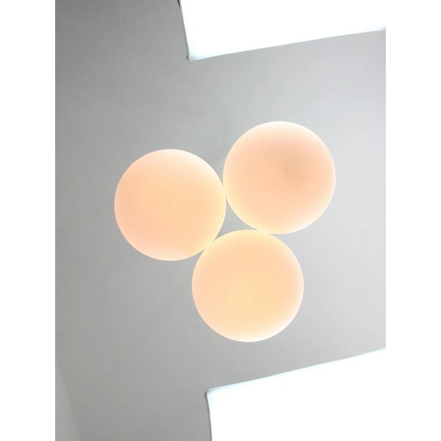 Mid-Century Italian Brass & Opaline Cluster of Lamps For Sale - Image 18 of 18