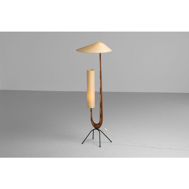Vintage French Rispal Giraffe Floor Lamp, 1950 For Sale - Image 11 of 16