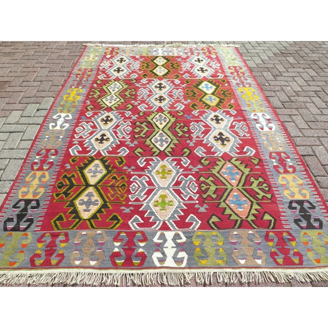 This beautiful rug is from westhern of Turkey Esme Nomads. About 60 years old. It is handmade with pure wool on cotton...