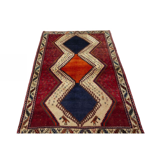 Hand-Knotted Nomadic Rug in Wool For Sale - Image 4 of 11
