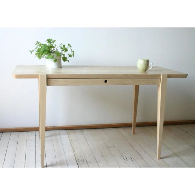 Contemporary Oslo Handcrafted Writing Desk in American Ash For Sale - Image 3 of 6