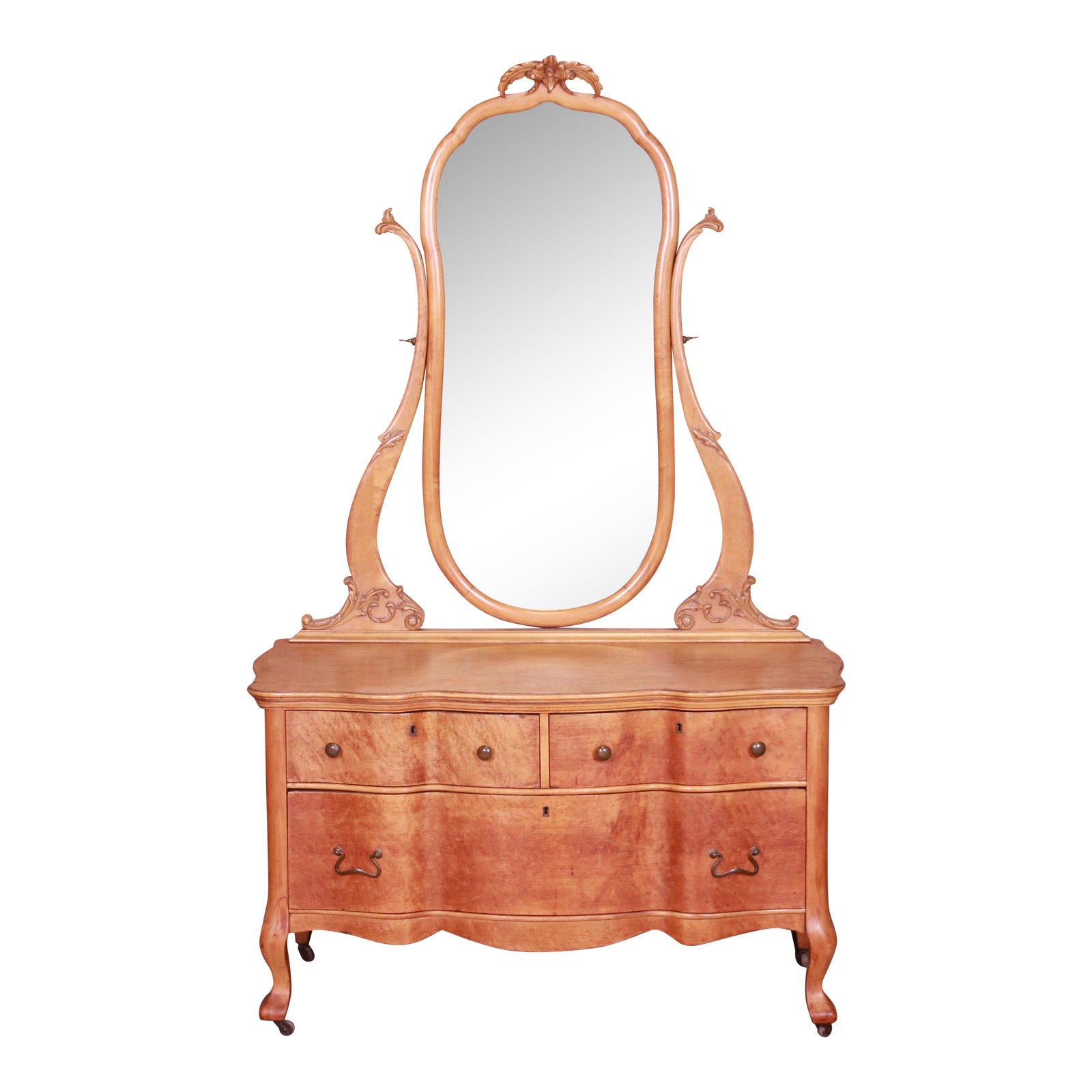 Antique Birdseye Maple Dresser With Mirror, Circa 1900 Chairish