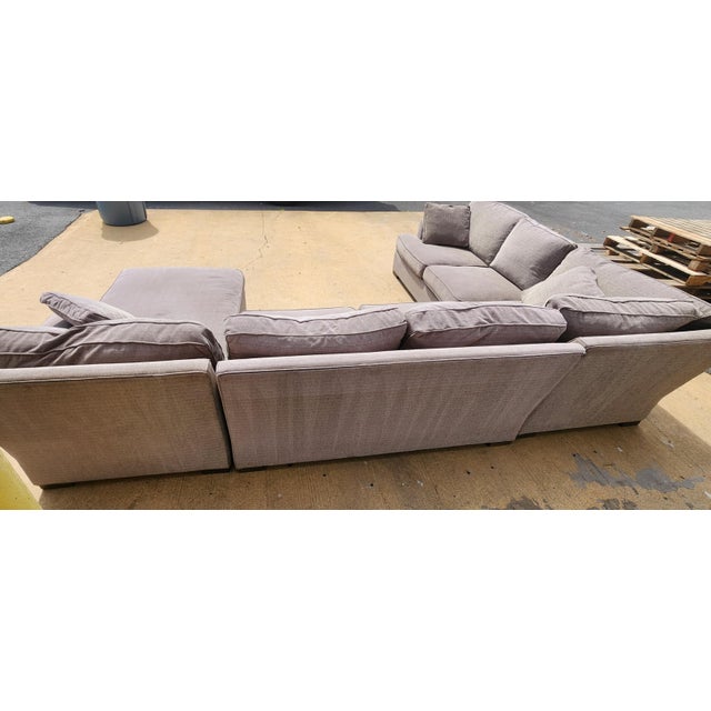 Arhaus Camden Three-Piece Gray Sectional Sofa For Sale In Washington DC - Image 6 of 11