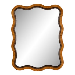 Cooper Classics x Park and Oak Arabella Wavy Burl Wall Mirror For Sale