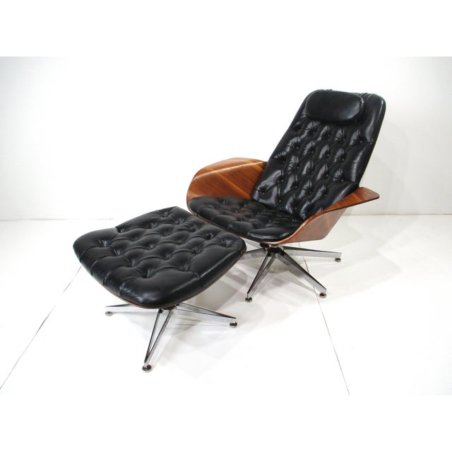 Plycraft Mr. Chair Leather Lounge and Ottoman by George Mulhauser For Sale - Image 12 of 12