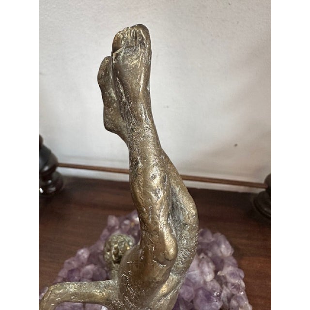 Simone Di Gesaro, Acrobatic Jump, Bronze on Amethyst Base, 1970s For Sale - Image 9 of 17