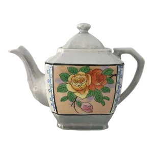 Vintage Floral Design Lusterware Tea Pot