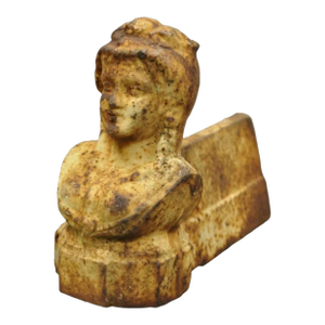 Late 20th Century French Victorian Style Cast Iron Figural Women Bust Maiden Form Boot Scraper (B)