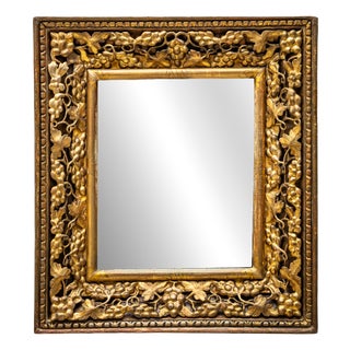 19th Century Gilt Wall Mirror with Grape Motif, Italy For Sale