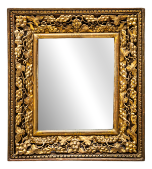 19th Century Gilt Wall Mirror with Grape Motif, Italy