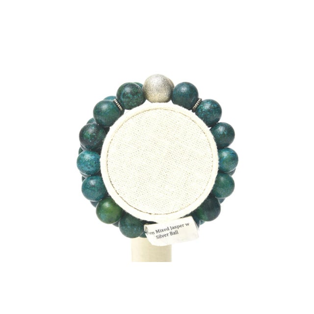 Turquoise Set of 3 Custom Made Jeweler Turquoise Beaded and Silver Ball Bracelets For Sale - Image 8 of 10
