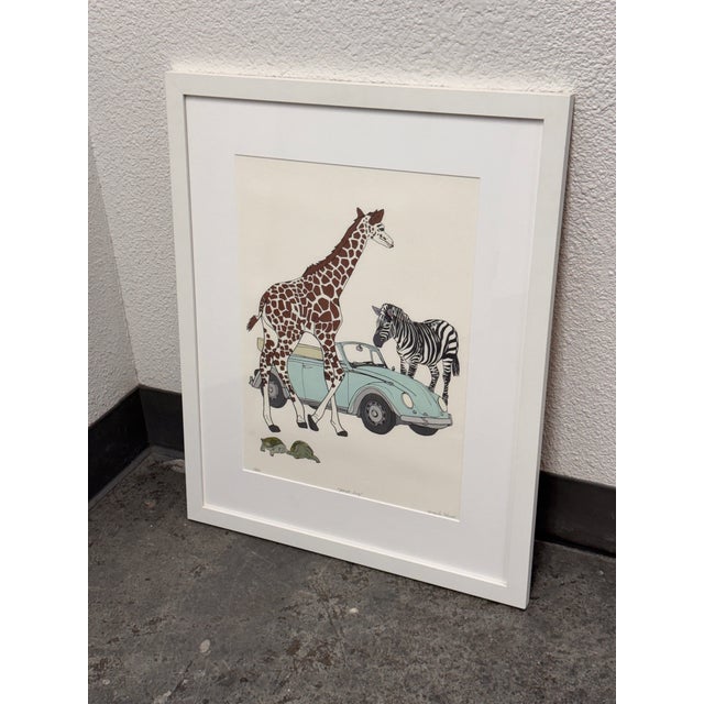 Illustration Jacquie Schmidt “Jungle Bug” Signed Limited Edition Framed Art Print Edition 13 of 130 For Sale - Image 3 of 12