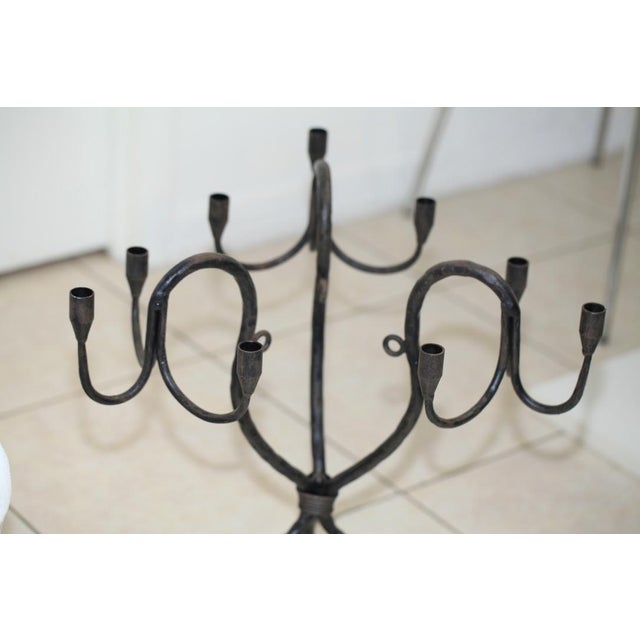 Vintage Hand-Wrought Iron Sculptural Candelabra, Pair For Sale - Image 4 of 18