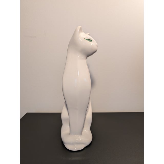 Mid-Century Modern Mid Century Modern Ceramic Cat Figurine For Sale - Image 3 of 11