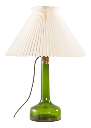 Deep Green Lamp from Holmegaard with Shade from Le Klint, 1960s