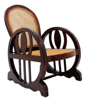 Art Deco Armchairs in Wood, 1930s