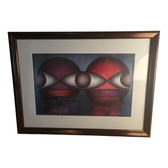 Jos Decordier, Composition with Two Figures, 1970s, Lithograph For Sale