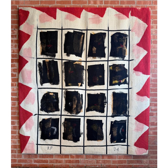 Robert Freimark “Sixteen Blacks” Monumental Textile Wall Hanging Art For Sale - Image 9 of 17