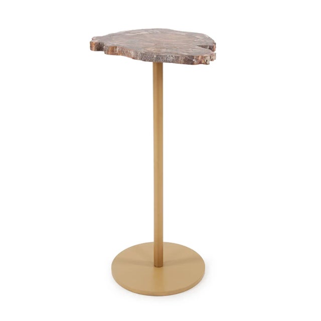 The Arturo Side Table The beauty of petrfied wood with all it's depth of pattern and colors come to life in this small...
