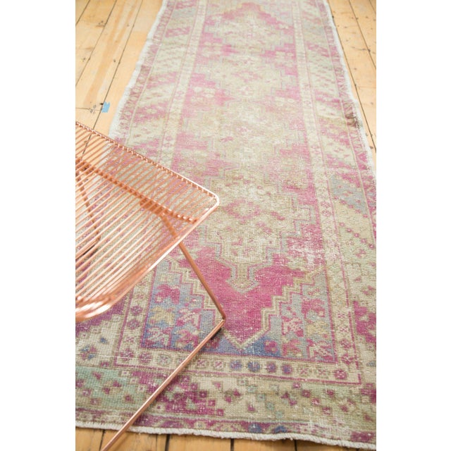 Old New House Vintage Distressed Oushak Rug Runner - 3'4" x 9'6" For Sale - Image 4 of 11