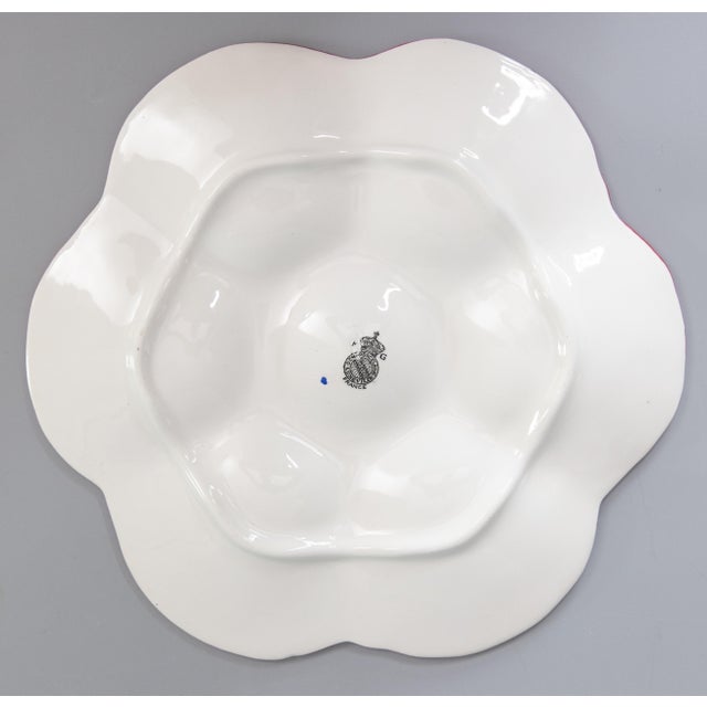 Early 20th Century Antique French Luneville Floral Porcelain Oyster Plate For Sale - Image 5 of 7