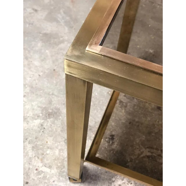 2-Tier Smoked Glass & Brass Serving Trolley, 1970s For Sale - Image 4 of 10