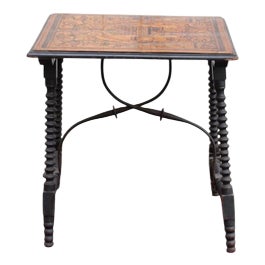 Antique French Spool Table, 1700s For Sale