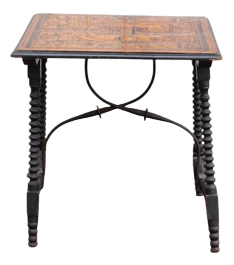 Antique French Spool Table, 1700s