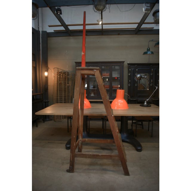 Brown Factory Stepladder, 1930s For Sale - Image 8 of 12