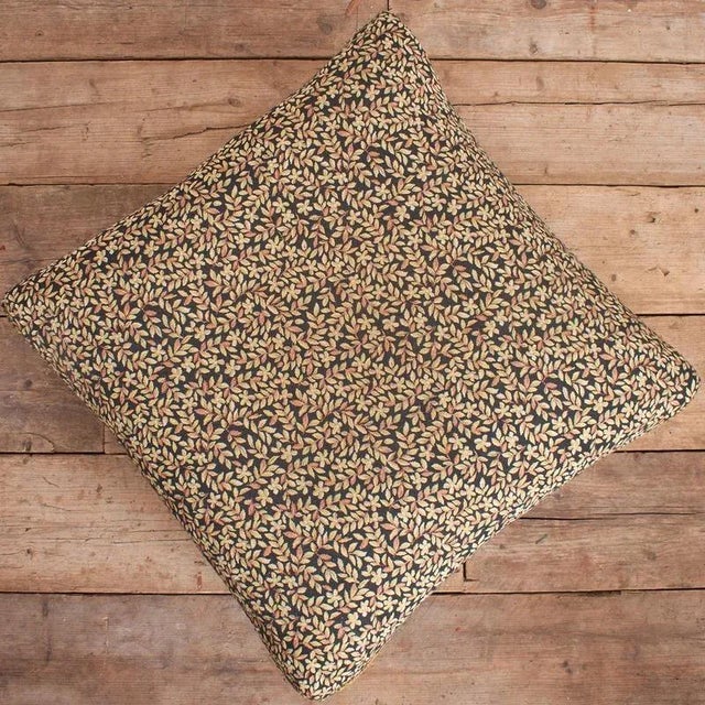 Antique French Ottoman with Leaf Pattern Upholstery For Sale - Image 5 of 7