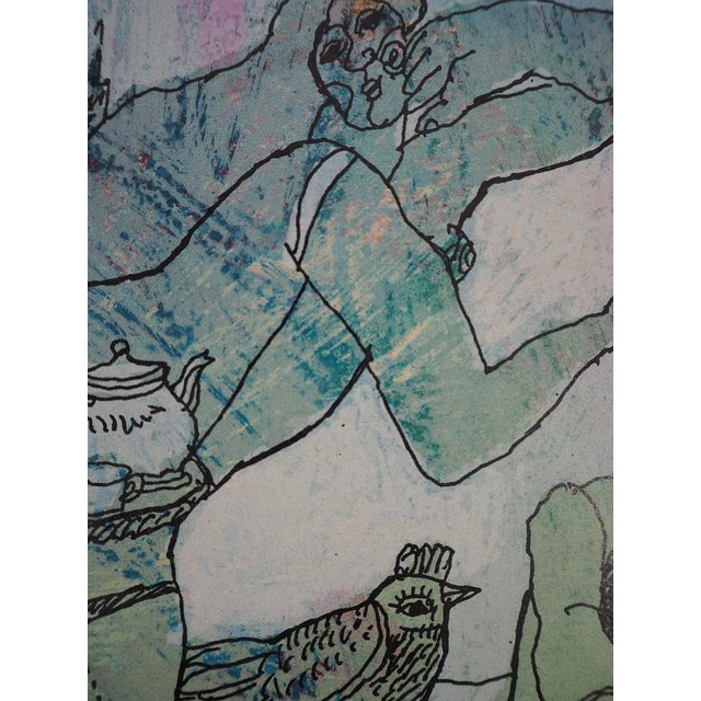 Theo Tobiasse, The Manhattan Couple, Original Lithograph For Sale - Image 4 of 9