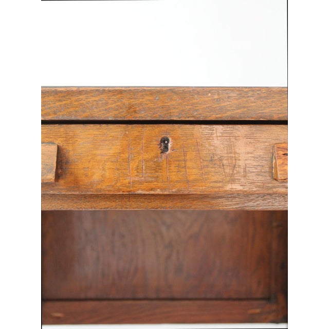 Antique Arts & Crafts Oak Desk For Sale - Image 6 of 18