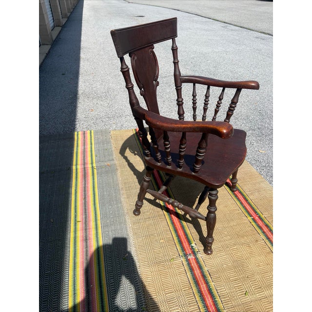Antique American Oak Carved Armchair by Hubbard & Eldridge Co, Circa 1900’s For Sale - Image 12 of 12