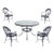 Vintage Brown Jordan Aluminum Outdoor Round Table With Four Chairs For Sale