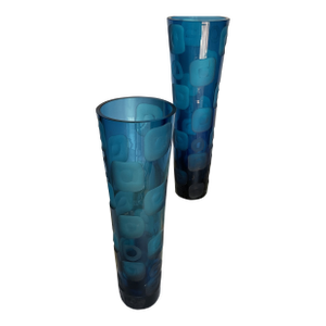 Vintage Fenton International “Blue Odyssey” Art Glass Vases-a Pair.