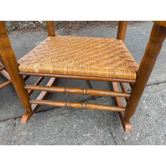 Vintage Bamboo Carolina Cane Rocking Chairs - A Pair For Sale - Image 9 of 17