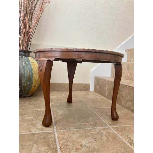 Hand Carved Mid 20th-Century Shells & Foliates Teak Accent Table For Sale - Image 11 of 13