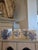 Wood Four Vintage English Blue and White Storage Canisters For Sale - Image 7 of 17