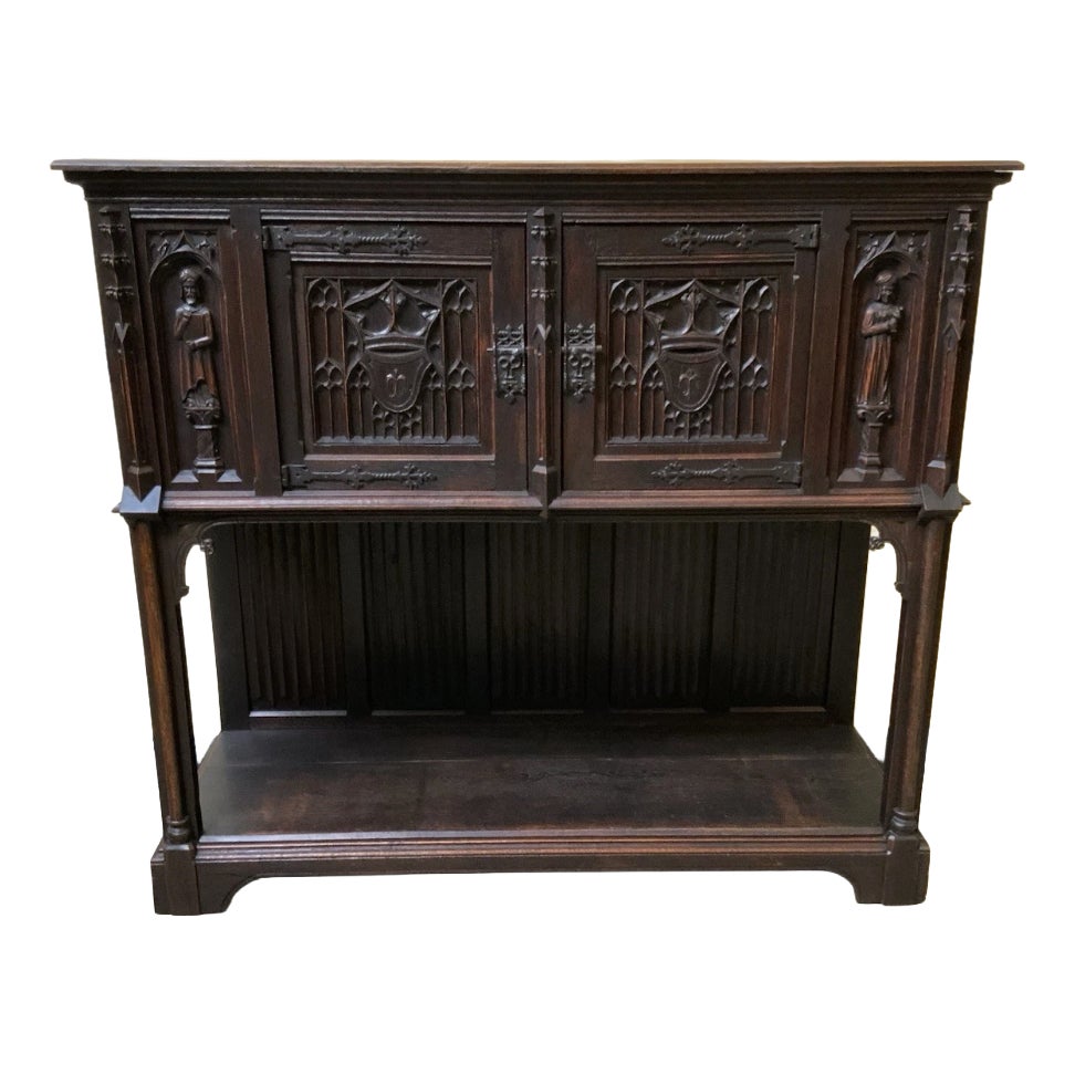Antique Neo-Gothic Sideboard, 1880 | Chairish