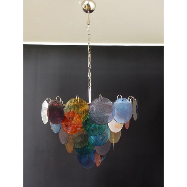 Space Age High Quality Murano Chandelier with 50 Muilticolored Glasses, 1990s For Sale - Image 4 of 18