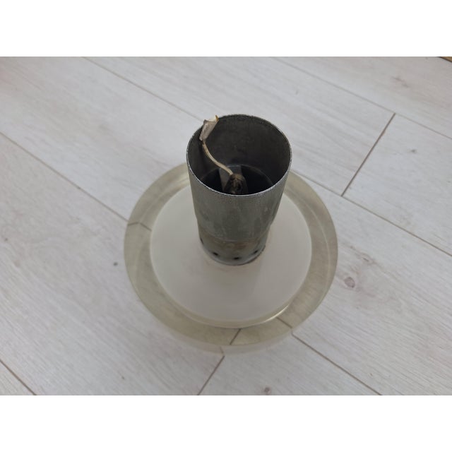 Mid-Century Modern Vintage Ceiling Light with Clear Disc by Flavio Poli for Seguso Murano, 1960s For Sale - Image 3 of 7