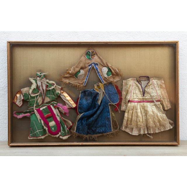 Chinese Framed Collection of Antique Children's Robes For Sale - Image 3 of 7