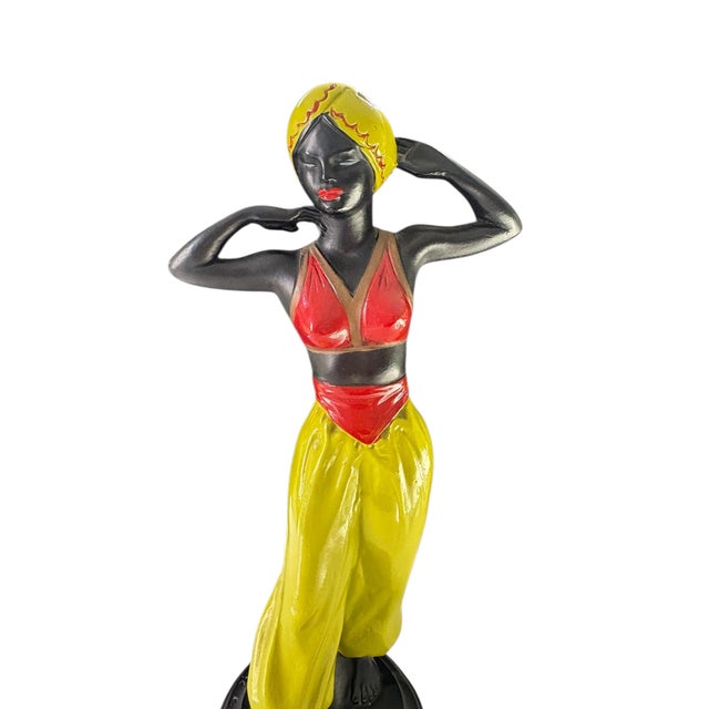 Black Pair of Vintage Alexander Backer Blackamoor Chalkware Figurines For Sale - Image 8 of 13